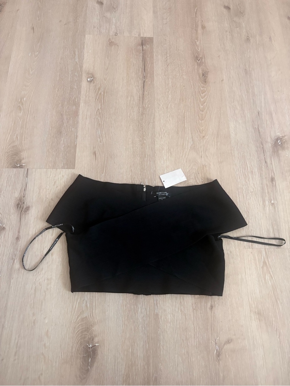 Marciano Black Off-Shoulder Crop Top